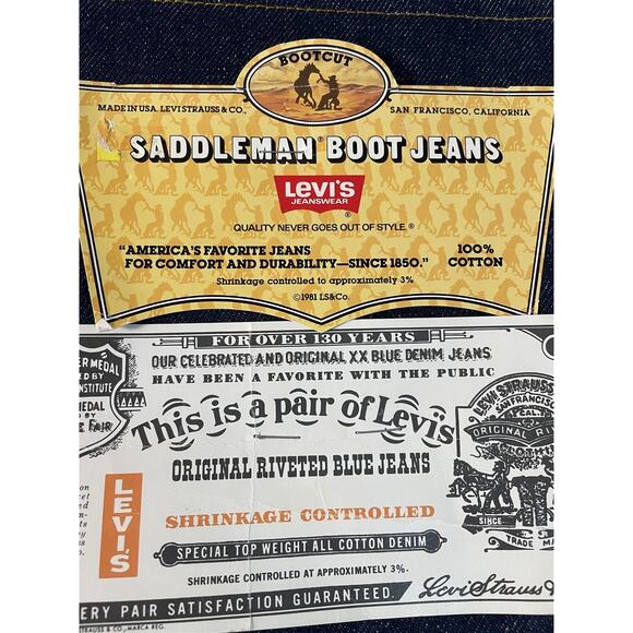 Vintage NWT Levi’s 1981 Saddleman Boot Jeans 517 Size 44W X 30L Orange Tab - Picture 8 of 8